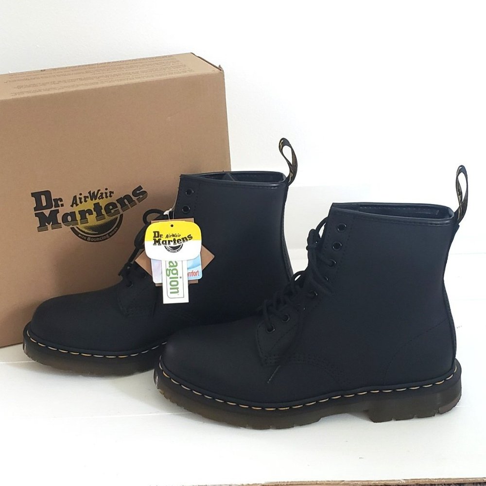 NEW Dr Doc Martens 1469 SR Black Safety Shoe Boots Men's US 11 Womens US 12